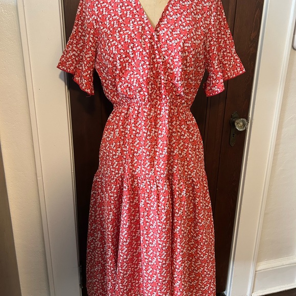 SHEIN Red Floral Dress - Picture 1 of 4